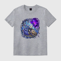 Футболка хлопковая мужская Римуру в бою, цвет: меланж