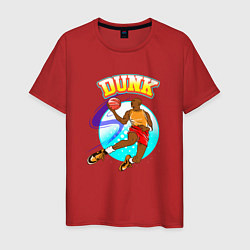 Футболка хлопковая мужская Dunk баскетболист, цвет: красный