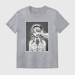 Футболка хлопковая мужская Ахегао ahegao, цвет: меланж