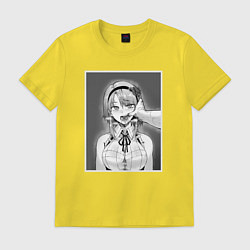 Футболка хлопковая мужская Ахегао ahegao, цвет: желтый