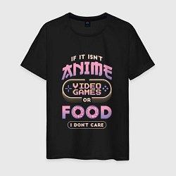 Футболка хлопковая мужская Anime Food Video Games, цвет: черный