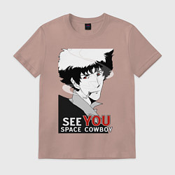 Футболка хлопковая мужская Spike Spiegel, цвет: пыльно-розовый