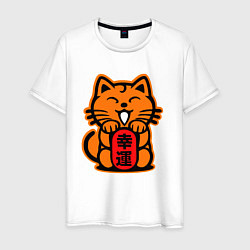 Футболка хлопковая мужская JDM Cat, цвет: белый