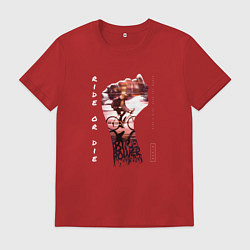 Футболка хлопковая мужская Ride Or Die Bike Power, цвет: красный