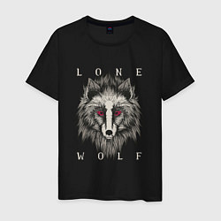 Футболка хлопковая мужская Одинокий Волк Lone Wolf, цвет: черный