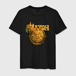 Футболка хлопковая мужская Saxon metal, цвет: черный