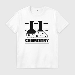 Футболка хлопковая мужская CHEMISTRY химия, цвет: белый