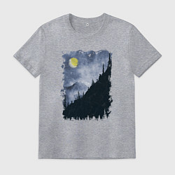 Футболка хлопковая мужская Медведи на склоне, цвет: меланж