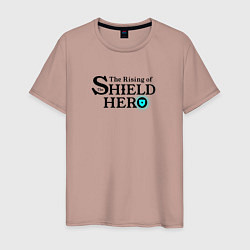 Футболка хлопковая мужская The Rising of the Shield Hero logo black color, цвет: пыльно-розовый