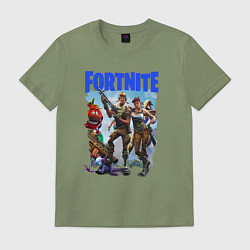 Футболка хлопковая мужская FORTNITE ПЕРСОНАЖИ ИГРЫ, цвет: авокадо