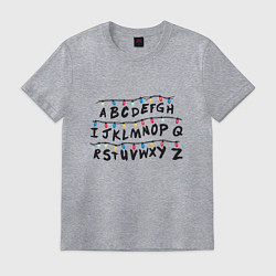 Футболка хлопковая мужская STRANGER THINGS ALPHABET, цвет: меланж