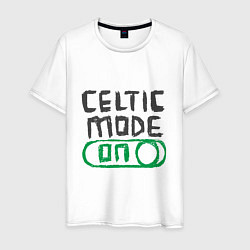 Футболка хлопковая мужская Celtic Mode On, цвет: белый