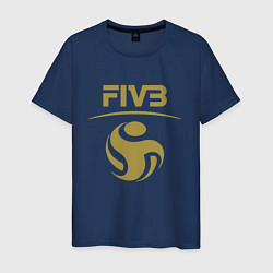 Футболка хлопковая мужская FIVB ВОЛЕЙБОЛ ЛОГО, цвет: тёмно-синий