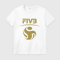 Футболка хлопковая мужская FIVB ВОЛЕЙБОЛ ЛОГО, цвет: белый