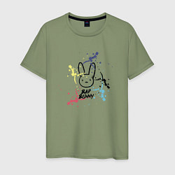 Футболка хлопковая мужская Bad Bunny Color, цвет: авокадо