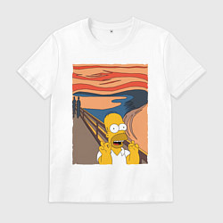 Футболка хлопковая мужская Гомер Симпсон Крик, цвет: белый