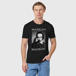 Футболка хлопковая мужская Marilyn Manson фото, цвет: черный — фото 2