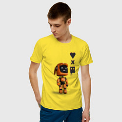 Футболка хлопковая мужская Оранжевый робот с логотипом LDR, цвет: желтый — фото 2