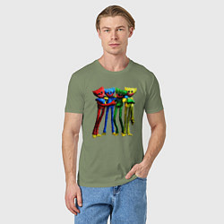 Футболка хлопковая мужская GAME POPPY PLAYTIME Mini Huggies, цвет: авокадо — фото 2