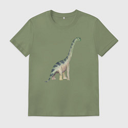 Футболка хлопковая мужская Mamenchisaurus Мамэньсизавр маменчизавр, цвет: авокадо