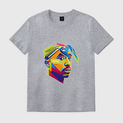 Футболка хлопковая мужская 2PAC Style, цвет: меланж
