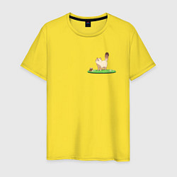 Футболка хлопковая мужская Большой котик Катарумпус, цвет: желтый