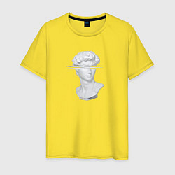 Футболка хлопковая мужская Белая скульптура Давида, цвет: желтый