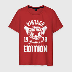 Футболка хлопковая мужская Винтаж 1978 лимитированная серия, цвет: красный