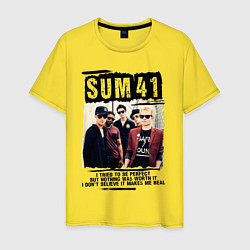 Футболка хлопковая мужская SUM 41 PIECES, цвет: желтый