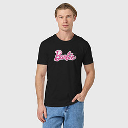 Футболка хлопковая мужская Barbie logo, цвет: черный — фото 2