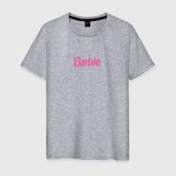 Футболка хлопковая мужская Barbie mini logo, цвет: меланж