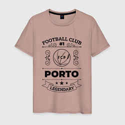 Футболка хлопковая мужская Porto: Football Club Number 1 Legendary, цвет: пыльно-розовый