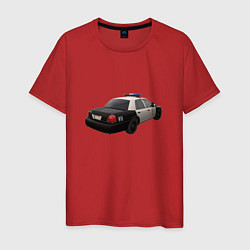 Футболка хлопковая мужская LAPD автомобиль, цвет: красный