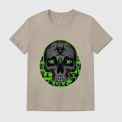 Футболка хлопковая мужская SKULL TOXIC, цвет: миндальный