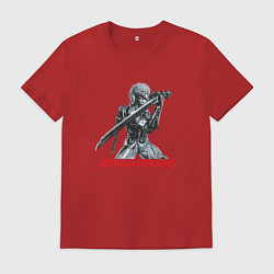 Футболка хлопковая мужская Райден из Metal Gear Rising с мечом, цвет: красный