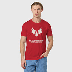 Футболка хлопковая мужская Кровавые ангелы лого винтаж, цвет: красный — фото 2