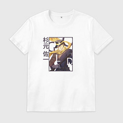 Футболка хлопковая мужская Улыбка Саити Золотое божество, цвет: белый