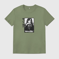 Футболка хлопковая мужская Юкино Юкиношита OreGairu, цвет: авокадо