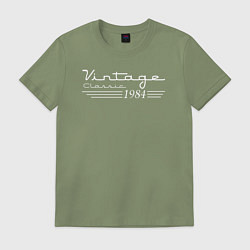 Футболка хлопковая мужская Винтажная классика 1984, цвет: авокадо
