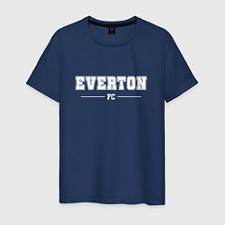 Футболка хлопковая мужская Everton Football Club Классика, цвет: тёмно-синий