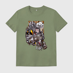 Футболка хлопковая мужская Примарх Пертубаро, цвет: авокадо