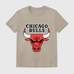 Футболка хлопковая мужская Chicago Bulls, цвет: миндальный