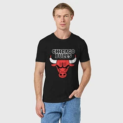 Футболка хлопковая мужская Chicago Bulls, цвет: черный — фото 2
