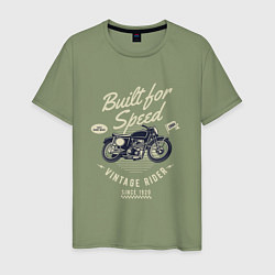 Футболка хлопковая мужская Vintage Moto, цвет: авокадо