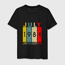 Футболка хлопковая мужская 1984 - Июль, цвет: черный