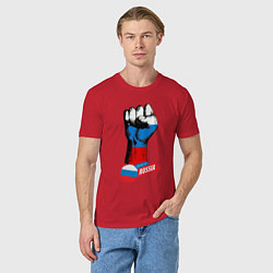 Футболка хлопковая мужская Сжатый кулак Made in Russia, цвет: красный — фото 2