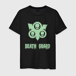 Футболка хлопковая мужская Гвардия смерти Нургла винтаж лого, цвет: черный
