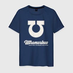 Футболка хлопковая мужская Ультрамарины винтаж лого, цвет: тёмно-синий