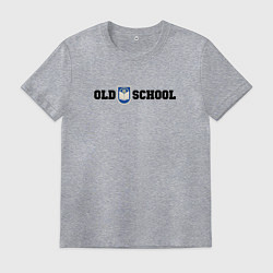 Футболка хлопковая мужская Old school, шеврон старой школы, цвет: меланж