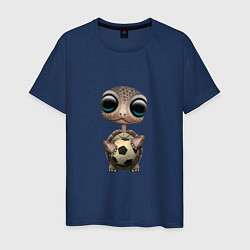 Футболка хлопковая мужская Футбол - Черепашка, цвет: тёмно-синий
